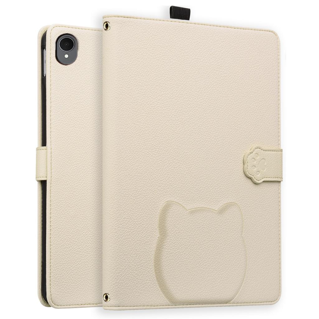 For Samsung Galaxy Tab S11 Wallet Case Leather Stand Table Cover with Stylus Holder, 3D Effect Cat Pattern