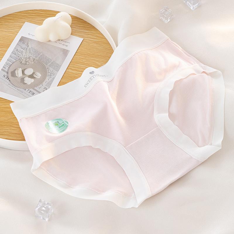 Women's Summer 7A Antibacterial Mint Cool Skin Friendly Mid Waist Cotton Briefs