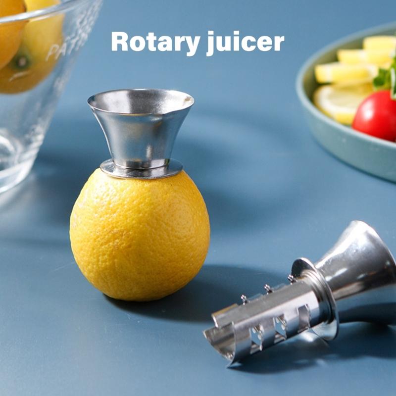 Steel Handheld Lemon Squeezer Manual Rotating Hand Press Juicer Tool Corrosions Resistant Kitchen Gadget Easy to Clean