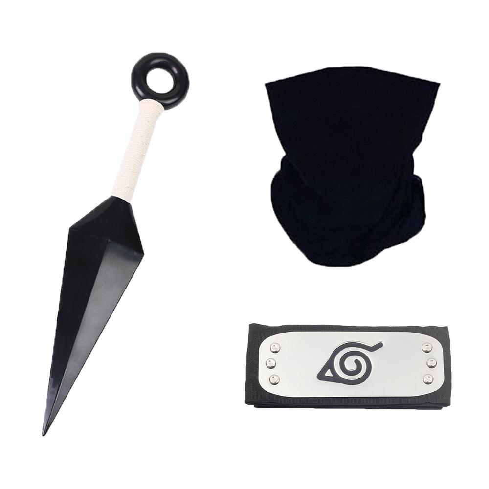 Available: Kakashi Mask, Naruto Kunai & Shuriken, Konoha Headband Set