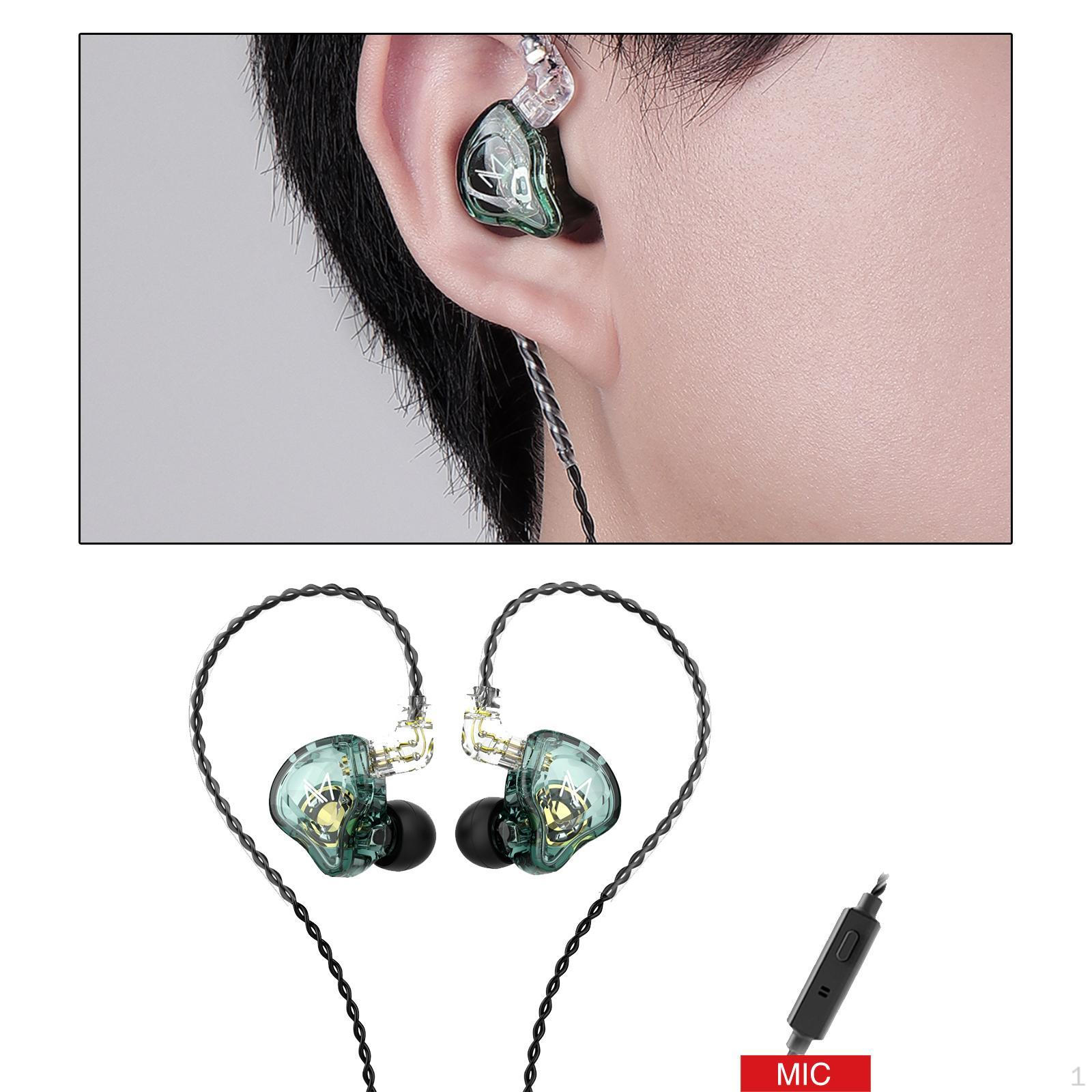 

Earphones Headphones High Noise Cancelling EarbudsComfortable Bass Over Ear Monitor with Green with mic