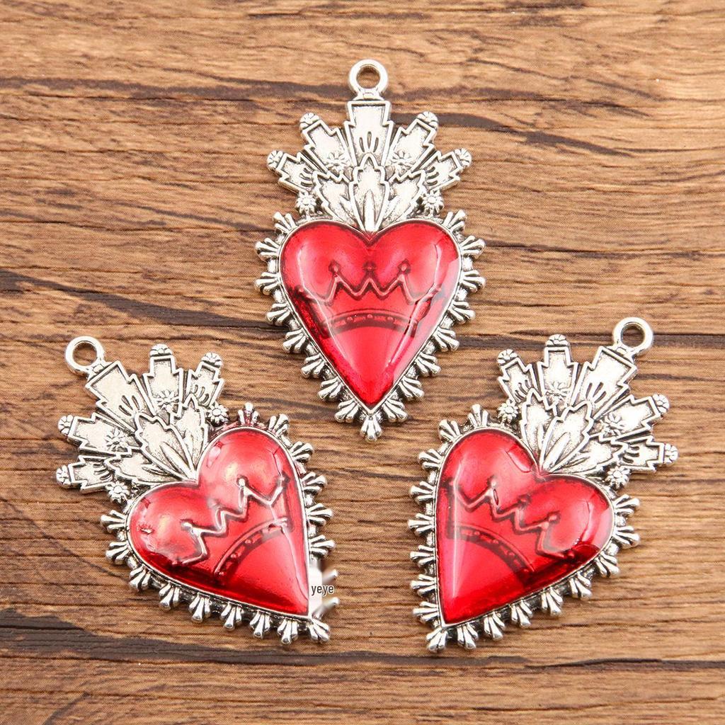 European & American Retro Gothic Winged Heart Rose Earrings & Necklace Set