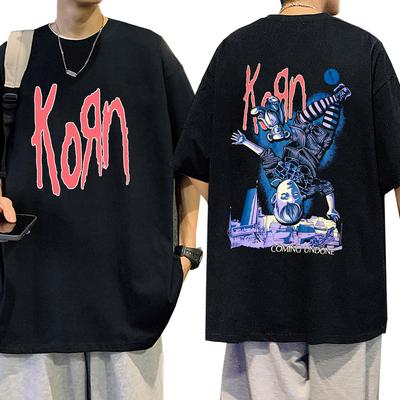 Korn Coming Undone Koszulka Vintage Metalowa Gotycka Rockowa Koszulki Zespołu Mężczyźni Kobiety Lato Krótki Rękaw Oversize Koszulka Streetwear