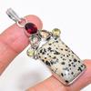 Natural Dalmation Jasper Gemstone 925 Sterling Silver Jewelry Pendant 2.68" AP-14027
