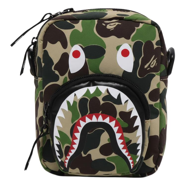 A Bathing Ape Camouflage Shark Shoulder Fabric Crossbody Bag Unisex bags Blue Green Pink 0ZXBGM003901Q