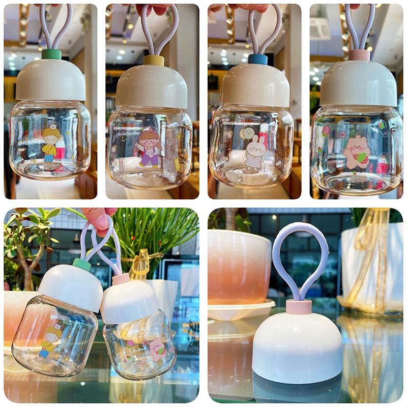 Mini Plastic Water Cup With Cartoon Pattern For Milk Powder And Milk Drinking, Leak-proof And 250ml Capacity