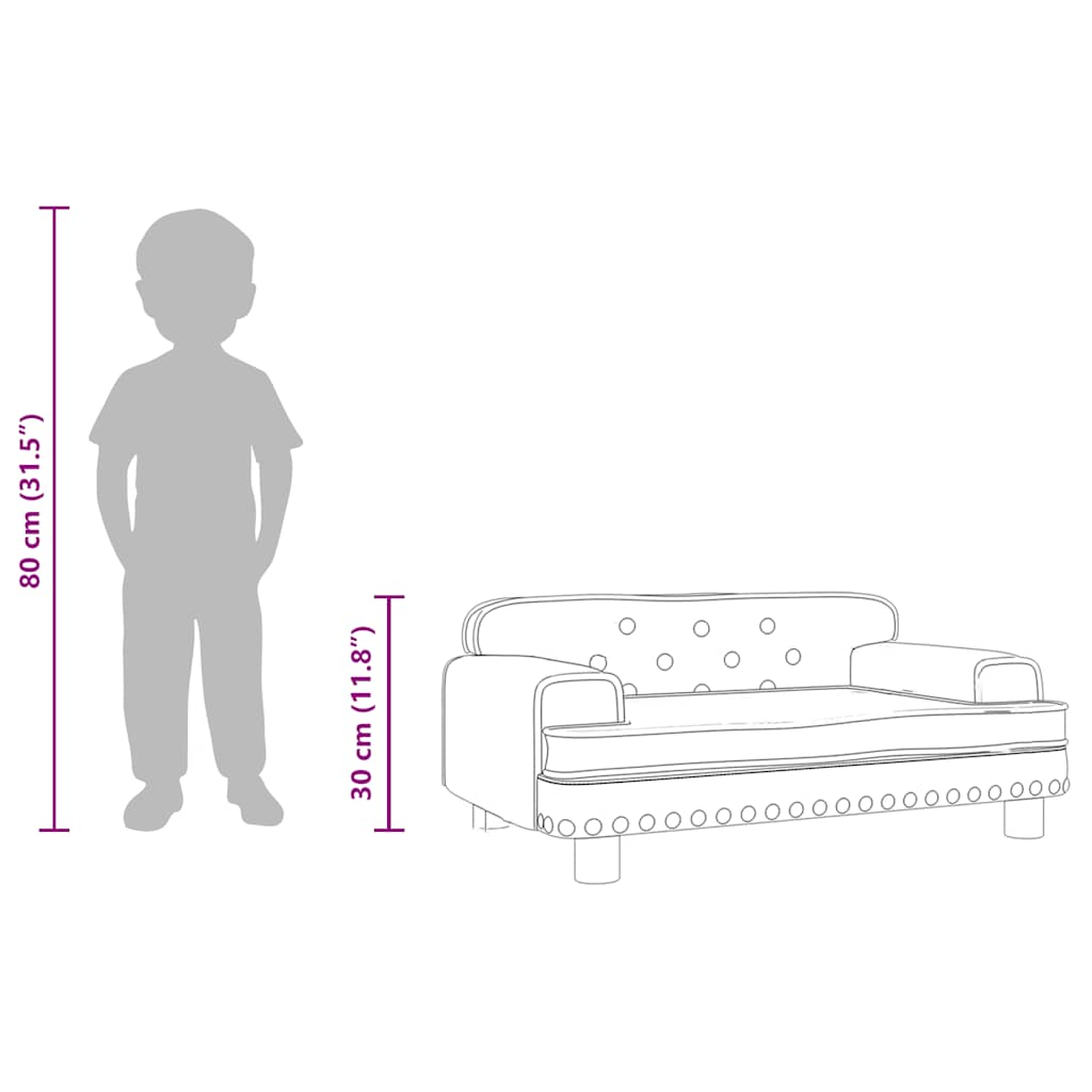 Kids Sofa Blue 70x45x30 cm Velvet