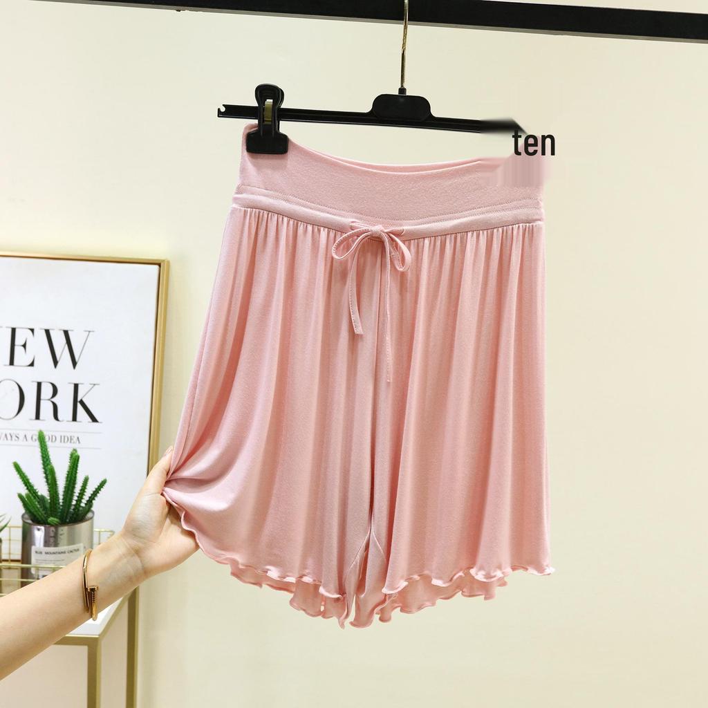 Women's Modal High-Waisted Lace-Up Summer Pajama Shorts