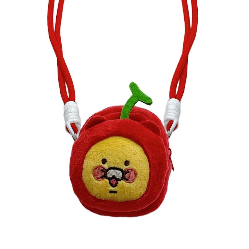 

KAKAO FRIENDS Ryan Lion Plush Phone Clip: Cute Cartoon Fruit-Shaped Pendant Bag