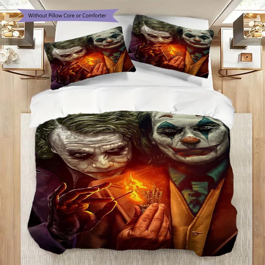 Joker'S Fiery Encounter Threepiece Set 1 Duvet Cover 2 Pillowcase Without Core Bedding Set Duvet Cover And Pillowcase Soft And Comfortable