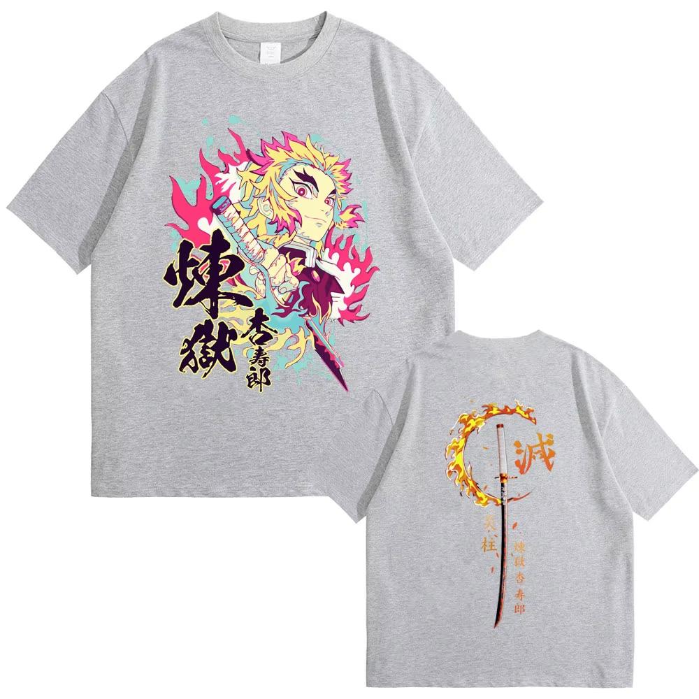 Anime Character T-shirt Unisex Cartoon Rengoku Kyoujurou Graphic Tshirt Summer Men Women Fashion Trend T Shirts Streetwear