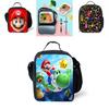 Super Mario Kids Insulated Lunch Bag Durable Oxford School Travel Picnic Bag
