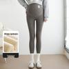 Plus Size Adjustable Maternity Leggings with Belly Support and Fleece for Spring, Autumn, and Winter