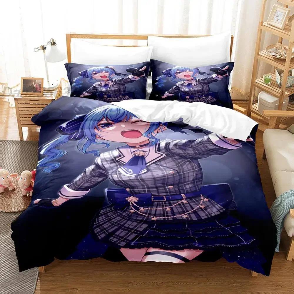 Hosimati Suisei Bedding Set Single Twin Full Queen King Size Bed Set Adult Kid Bedroom Duvet Cover Sets 3D Anime Bed Sheet Set