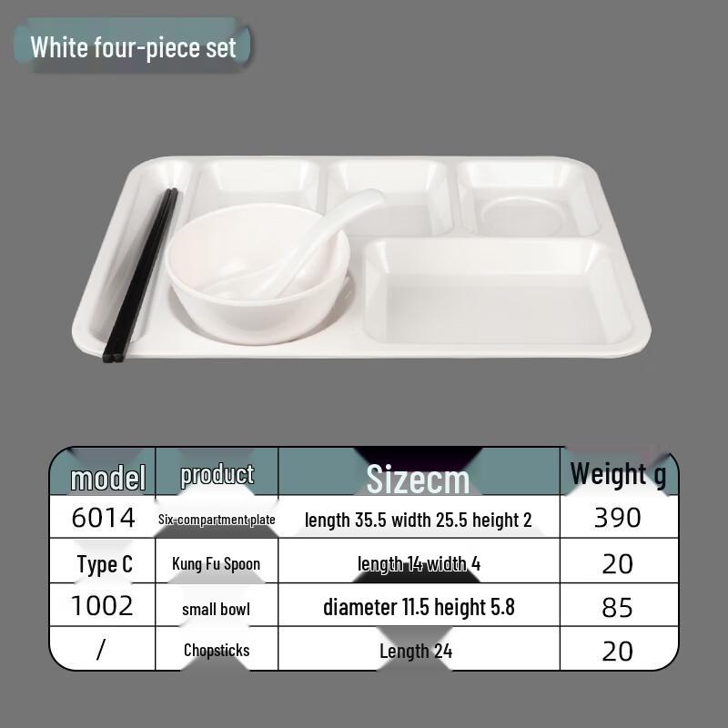 Naijiang Melamine Divided Fast Food Tray Set