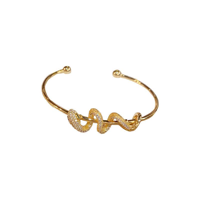 Elegance Diamond Snake Bracelet: Adjustable, Openable, High-End Commuting Accessory for Women