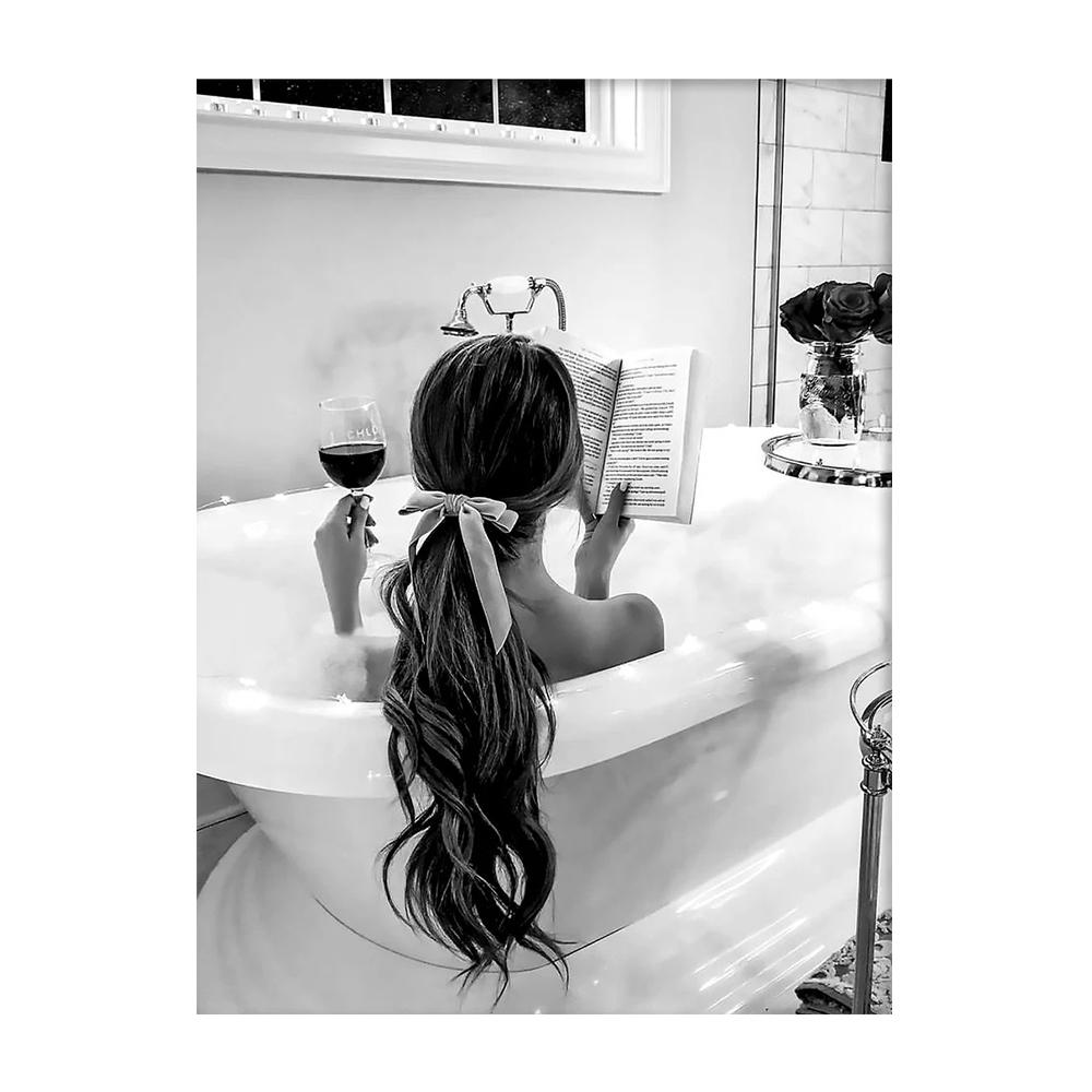 

Сучасна дівчина Nordic Canvas Художні плакати та принти Чорно-білі картини на полотні на стіні Художні картини Декорація Куадро 50x75cm