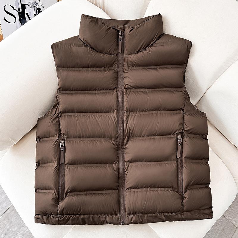 Cotton clothes, vest women's short models, autumn and winter new leave-in vest, stand-up collar fashion coat