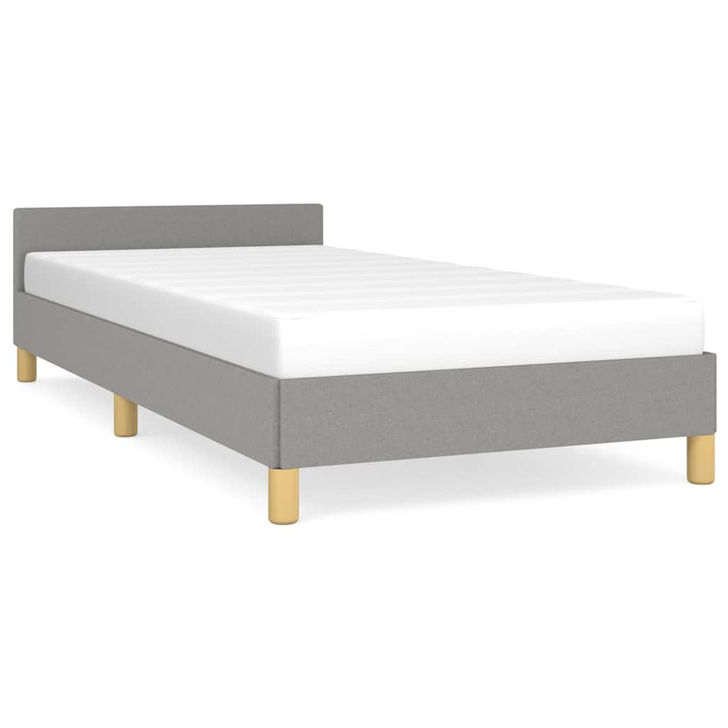 vidaXL Bettgestell ohne Matratze Hellgrau 90x190 cm Stoff