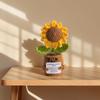 Handmade Crochet Sunflower with Card Positive Knitted Flower Inspirational Cheer Up Crochet Orange Tree Creative for Desktop