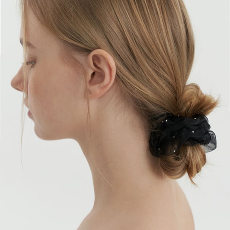 KINDABABY mesh layered scrunch - black