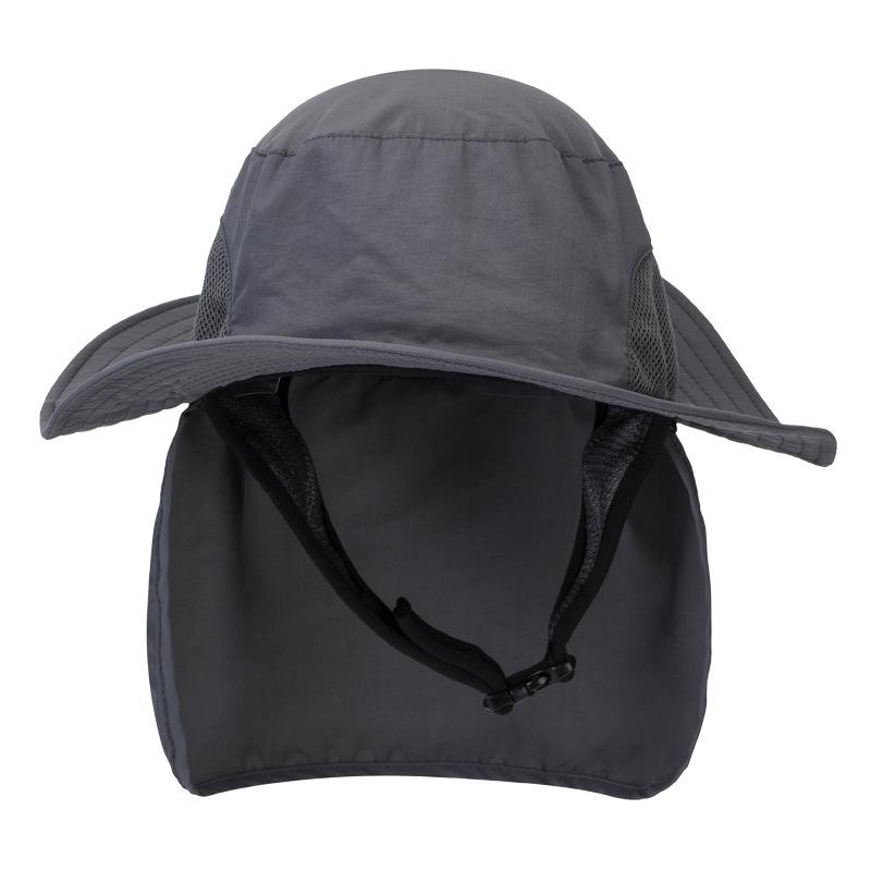 Sun hat men's outdoor riding windproof sun protection removable sun hat bucket hat women's anti-splashing big edge hat