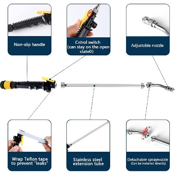 5 Pack RV Water Heater Anode Rod & Flush Wand Kit With Hex Wrench Socket Removal Tool, 9.25"L X 3/4" NPT Aluminum RV Hot Water Heater Anode Rod For