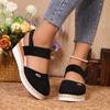 Mode Damen Zehengeschlossene Keilsandalen Damen Sommer Schnallenriemen Gladiatorenschuhe Frau Mode Espadrilles Plateau Sandalias Mujer