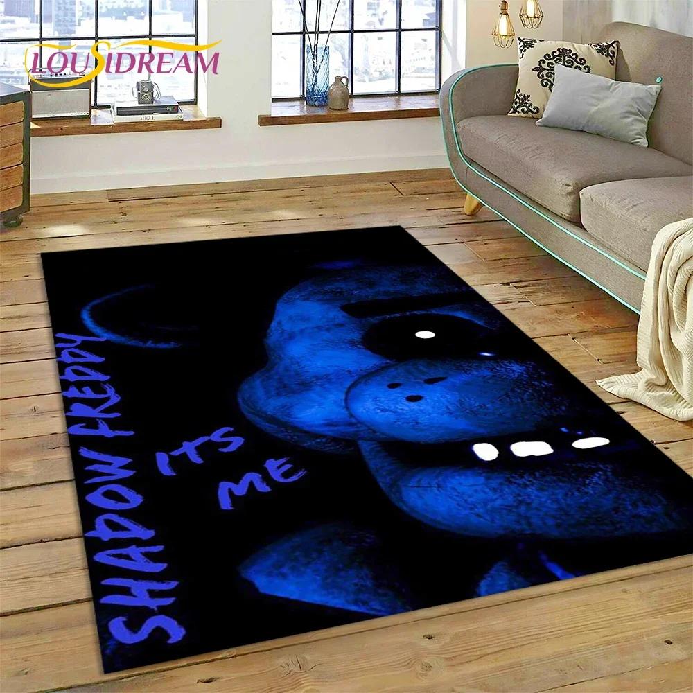 3D Hororová hra FNAF-F Freddy Koberec pro Obývací pokoj Ložnici Domácí Dekorace na Pohovku, Koberec do Dětského Herního Koutku Protiskluzová Podložka Dárek