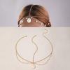 New Fashion Bohemia Pearl Turquoise Sequin Tassels Multi-layer Hair Chain for Women Bride Rhinestone Forehead Chain Hair Jewelry
