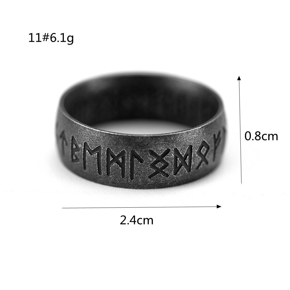 

Vintage Norse Rune Ring Double Layer Stainless Steel Viking Jewelry Handmade Nordic Runes No. 7