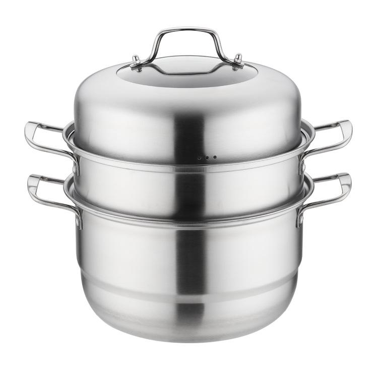28cm Multi-Function Stainless Steel European Steamer with Double Grate and Soup Pot
