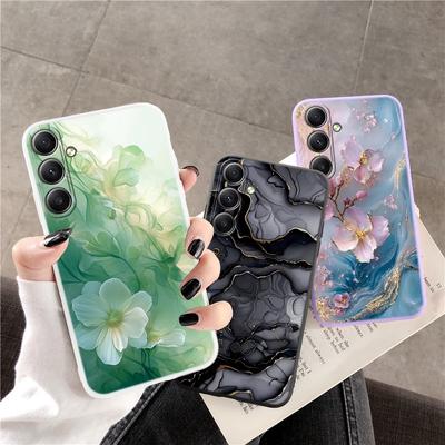 Marmorstein-Hülle für iPhone Samsung A55 S24 FE S25 Xiaomi Redmi Note 13 Pro 14C Huawei Honor Realme Stoßfeste Telefonstoßstange Kratzfeste matte Abdeckung