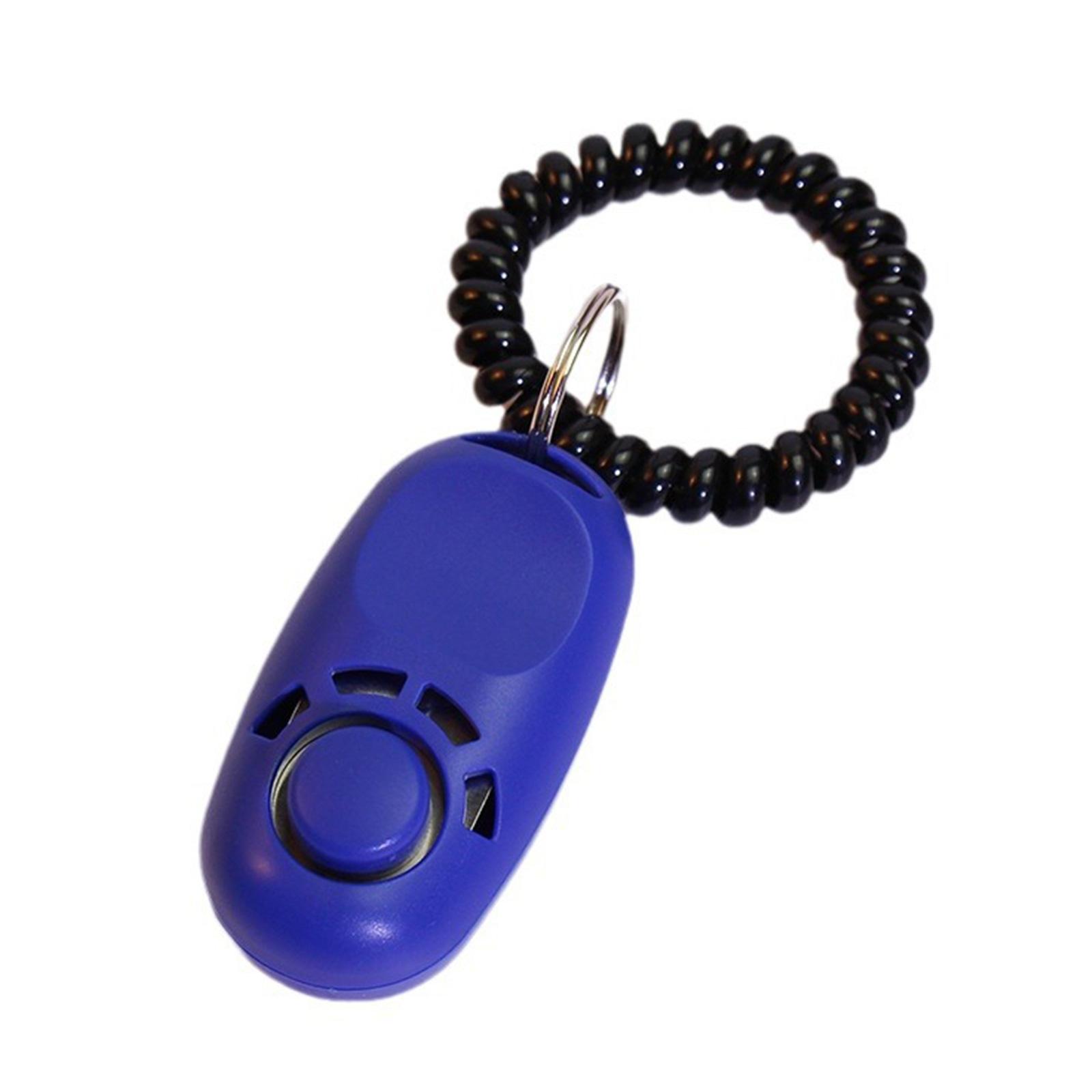 

Portable Plastic Clicker for Pet Auxiliary Adjustable Wristband Dogs Click Trainer Cats Sound Keychain Training Tool синій