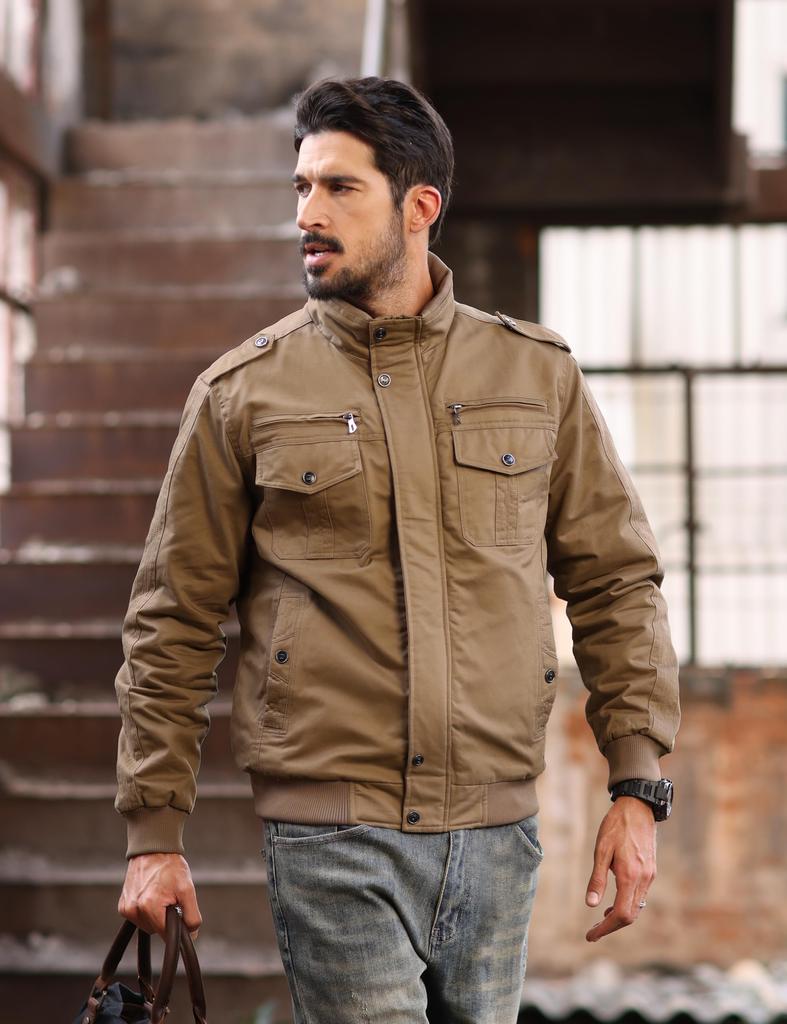 Winter Fleece Military XL [TACVASEN] Men's Jacket, Lined, Rider's Jacket, Jacket, Streetwear, Workwear, Warm, Stylish, Khaki,