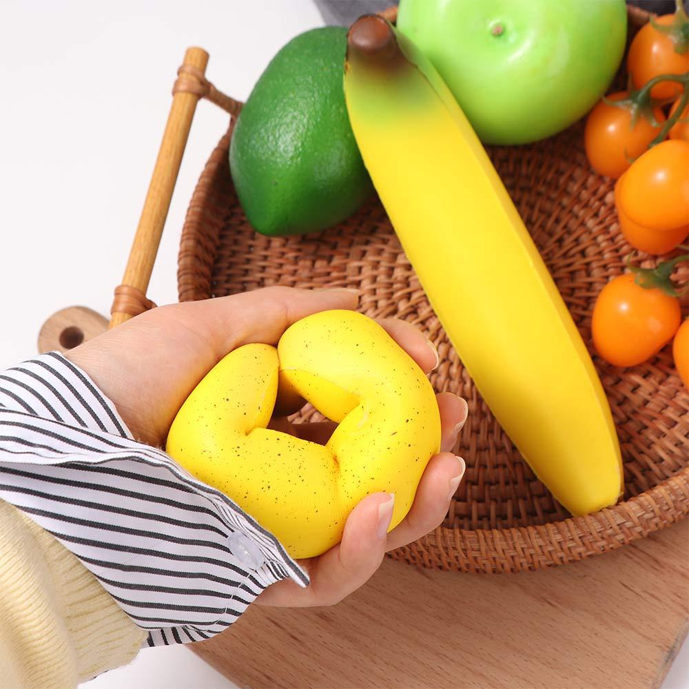 2pcs Kneading Banana Squeeze Toy Slow Rebound Pinch Decompression Toy  Practical Jokes
