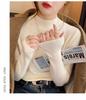 2025 Women's Solid Color Knitwear: Half-High Neck Long Sleeve Dopamine Sweater Coat