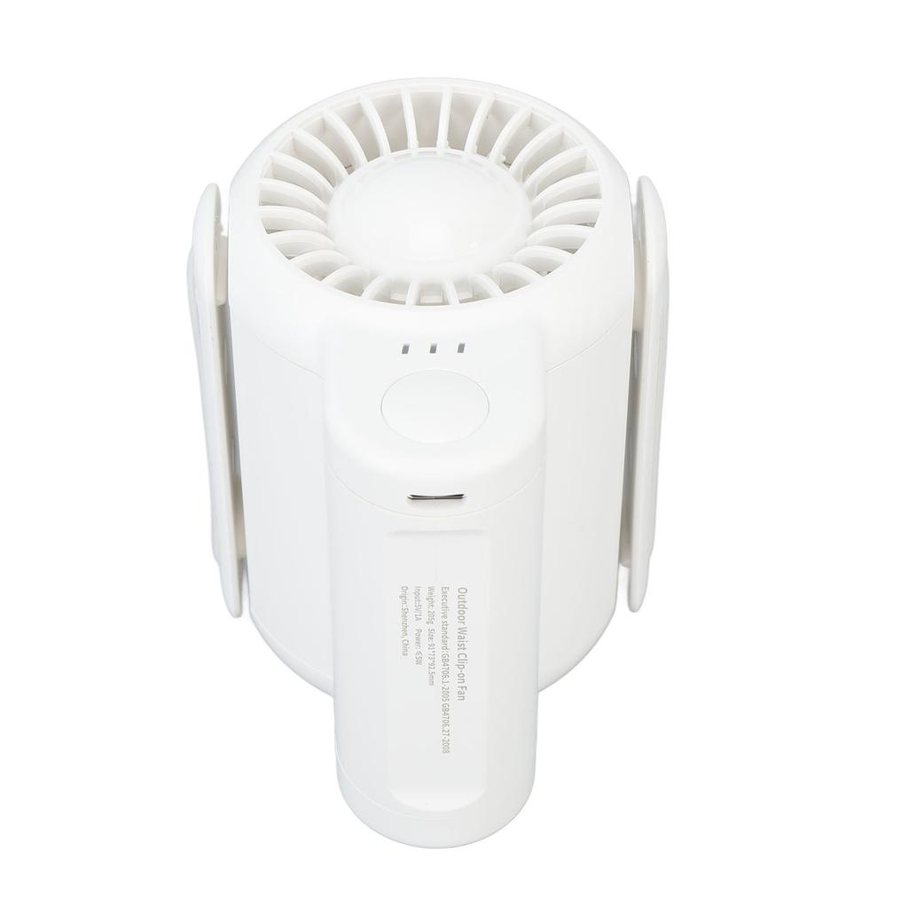 Taillen-Hängeventilator, 4500 mAh, große Kapazität, einstellbare Geschwindigkeit, tragbar, leistungsstark, tragbarer persönlicher Gürtel