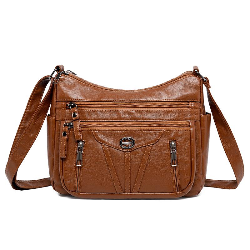 Versatile Leather Crossbody Shoulder Bag for Women - Large Capacity, Ideal for Commuting and Outings