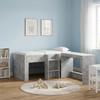 Children S Loft Bed Concrete Grey 80 X 160 Cm Wood Material