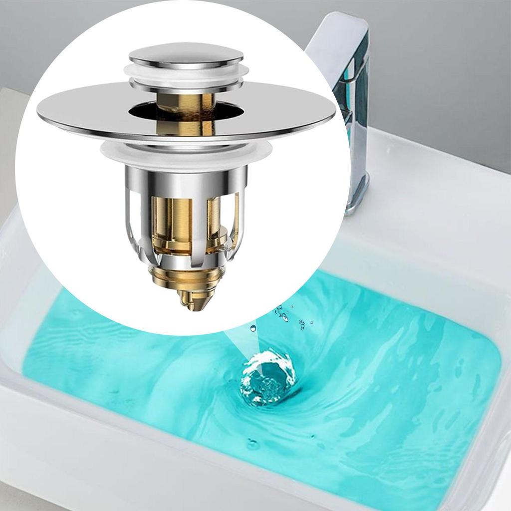 Universal metal Pop-Up Bounce Core Basin Drain Filter Hair Catcher Sink Strainer Bathtub Stopper Bath Plug Bathroom Tool