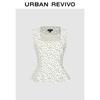 Women's Polka Dot U-Neck Bow Blouse