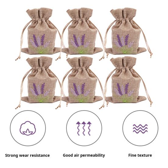 12Pcs Lavender Embroidered Bags Empty Storage Bags with Drawstring Wear Resistant Widely Used Jewelry Candy Storage Pouches