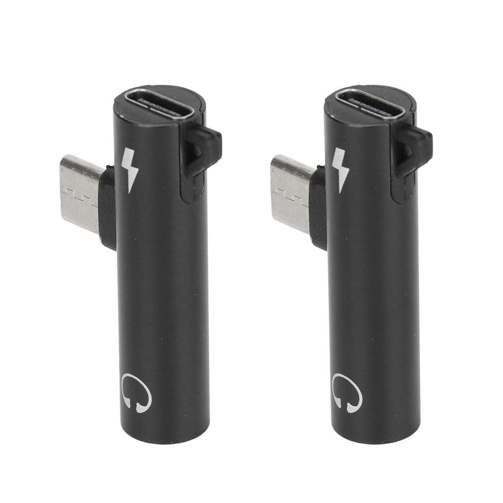 2PCS USB C to 3.5mm Audio Adapter 2 in 1 Audio Charging USB C to Audio Jack ABS USB C to AudioJack for Phone Tablet