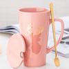Nordic Ceramic Coffee Mug with Lid and Spoon