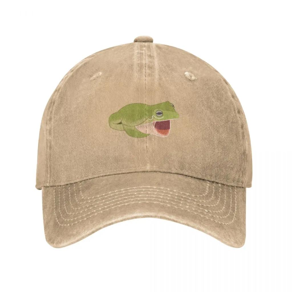 Frosch mit offenem Mund Baseballkappe Schirm Cosplay individuelle Kappen Vintage Hüte Damen Unisex
