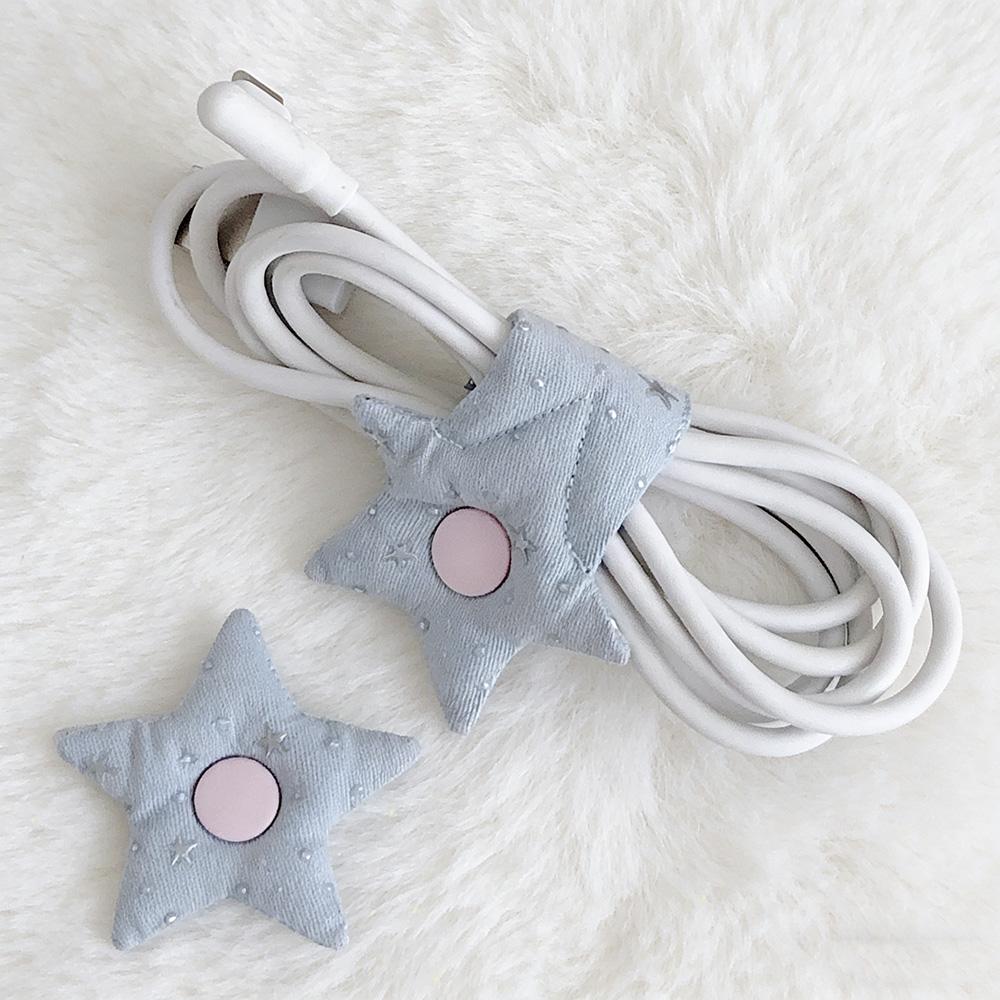Creative Pentagram Cable Organizer INS Style Pure Cotton Fabric Cable Winder Headphone  Data Cable Storage and Organization
