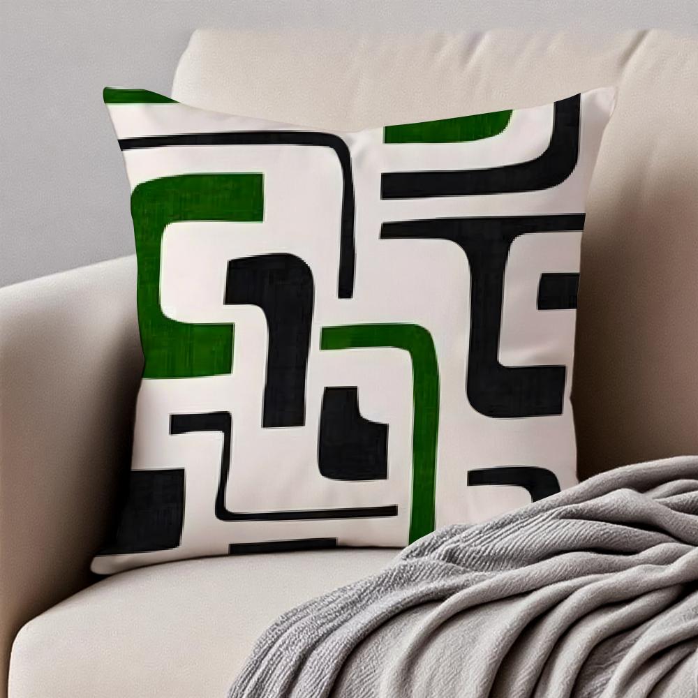 Vintage Retro Geometric Shading Background Cushion Cover Pillowcase Antidustmite Invisible Zipper Short Plush Sofa Cushion