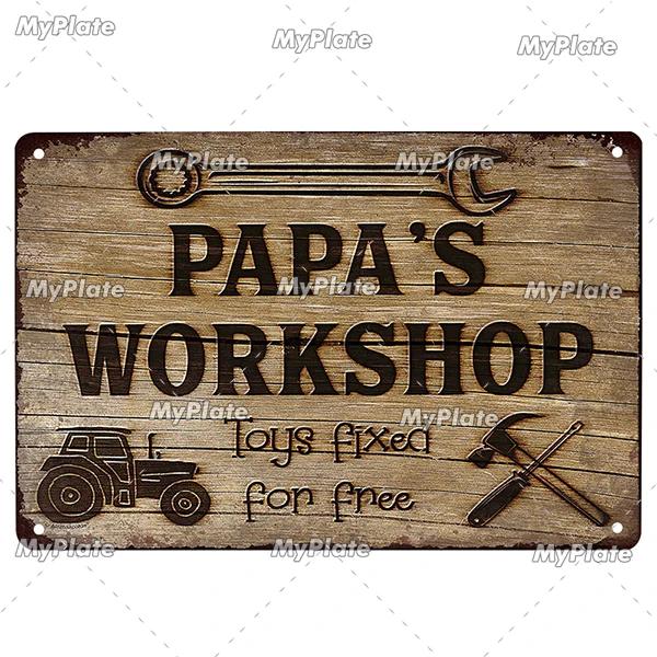 Dad's Garage Metal Sign Tin Sign Vintage Decor Room Decoration Metal Plaque Man Cave Bar Sign Poster Home Decor Custom