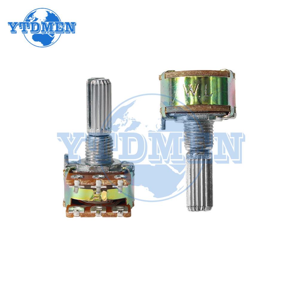 10PCS WH148 15mm/20mm 6pin Dual-gang Potentiometer 10K 1K 2K 5K 20K 50K 100K 250K 1M Variable Resistor for Audio Volume Control